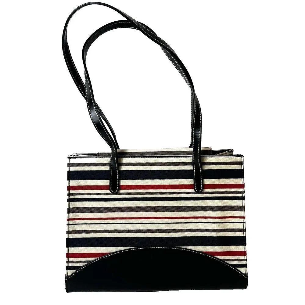 kate spade new york Womens Mini Small Purse Handbag Stripe Bow Multicolor Canvas